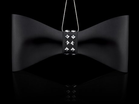 Black Bow Luxe - White Studs
