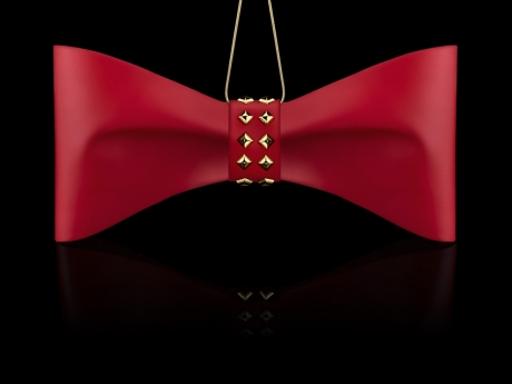 Red Bow Luxe - Gold Studs