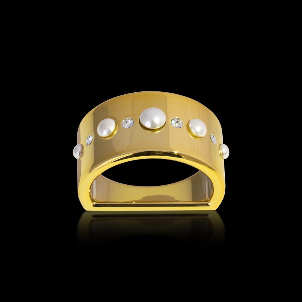 Pearl Napkin Ring gold crystamas