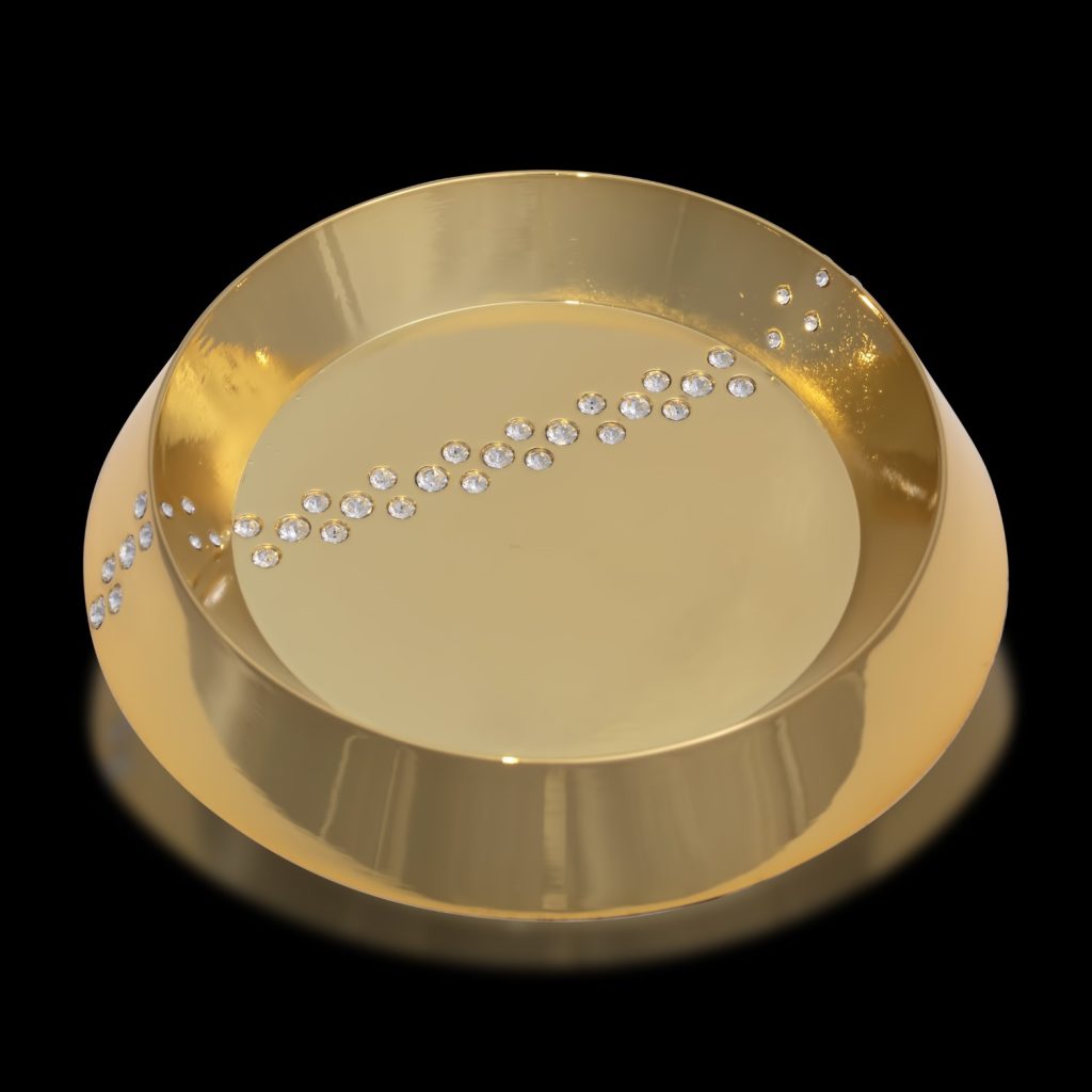 Round Wine Coaster Gold Crystamas