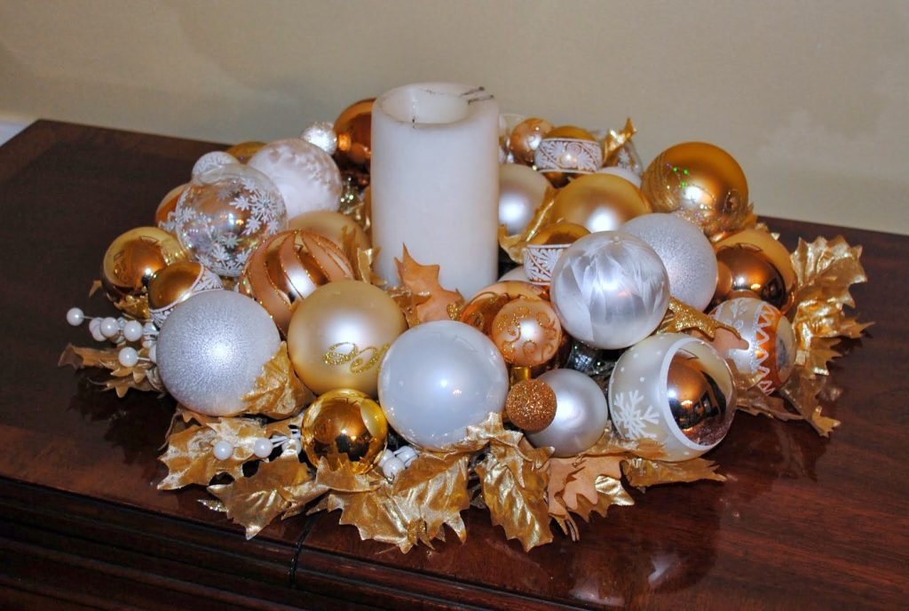 centerpiece bowl christmas ornaments